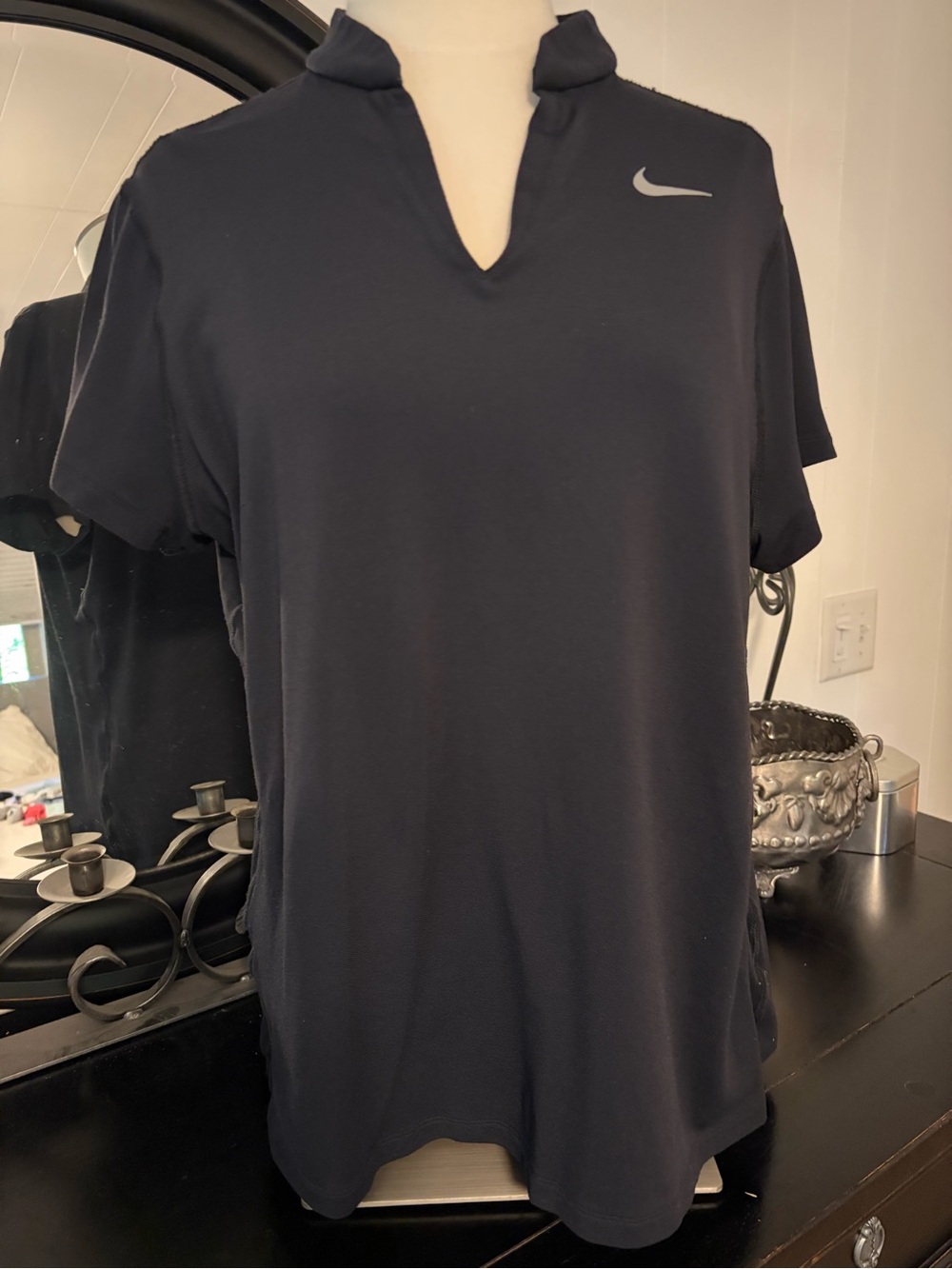 Nike Men’s Dark Navy Short Sleeve Polo with Swoosh